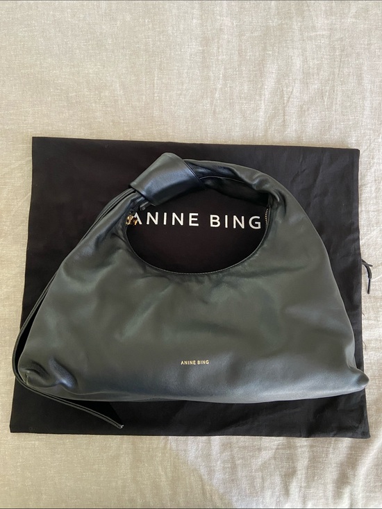 Anine Bing Handbags - Anine Bing Grace Bag - Black Leather Knot-Top Shoulder Bag